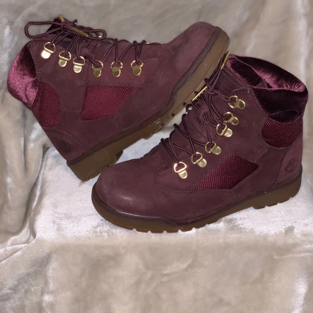 Hightop velvet Timberlands